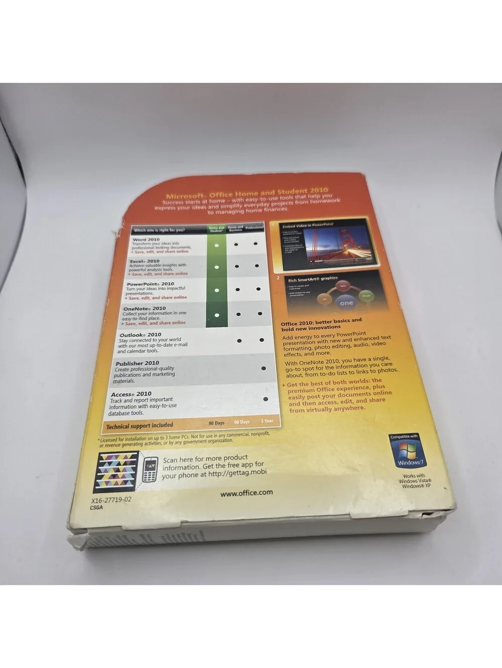 Microsoft Office Home and Student 2010 Family Pack Software for Windows & Key